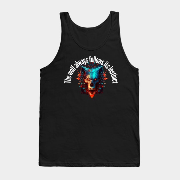 Angry wolf skull Tank Top by Crazy skull